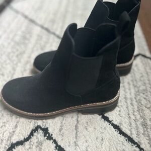 Women's Black Suede Ankle Boots